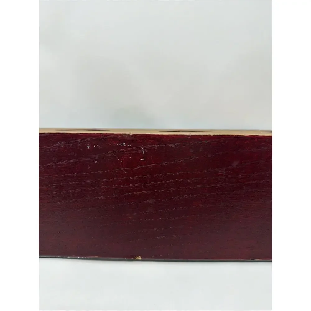 Vintage Plum Solid Wood Heart Cut Out Wall Shelf With 3 Pegs Granny Core 21